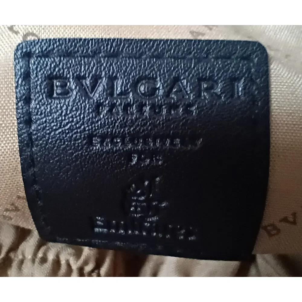 BVLGARI for Emirates Black Pebbled Leather Unisex Zipped Pochette - NWOT